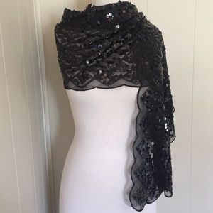 Black sequin shawl/scarf